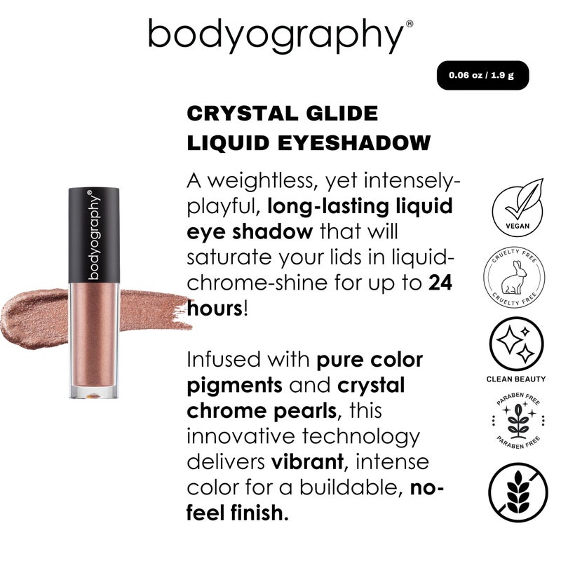Bodyography Crystal Glide Liquid Eyeshadow - Citrine (Bright Gold)| Weightless, Long-Lasting Liquid Chrome Eye Color | Buildable, Crease-Proof and the color is: Citrine - Bright Gold - Image 3